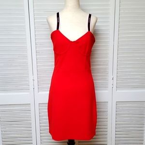 Guesse Size L Red Bodycon Party Dress.